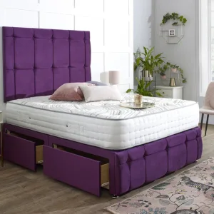 Turin Divan Bed Set with Tall Button Headboard and Footboard