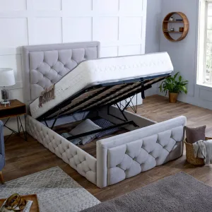 A luxurious, British-crafted ottoman bed designed to combine elegant Chesterfield styling with exceptional storage space. Featuring a tall 140cm pleated headboard, premium upholstery, and an extra-deep ottoman base, the Aliyah bed delivers timeless design, strength, and everyday practicality — perfect for modern living.